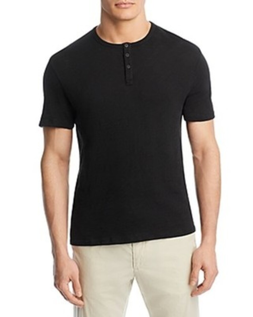 ATM Anthony Thomas Melillo Slub Jersey Short Sleeve Henley T-Shirt Men's M Black